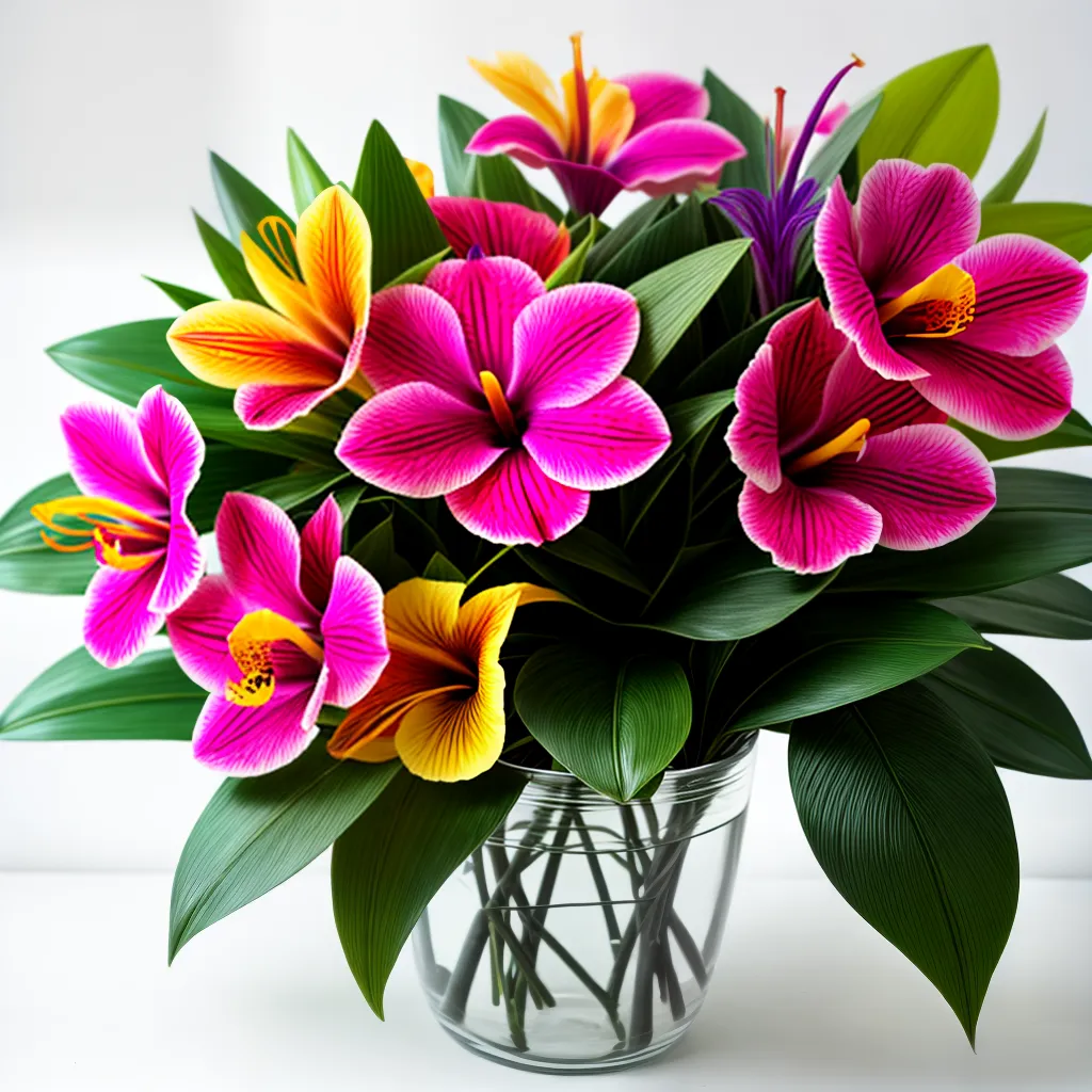 bouquet tropical flores