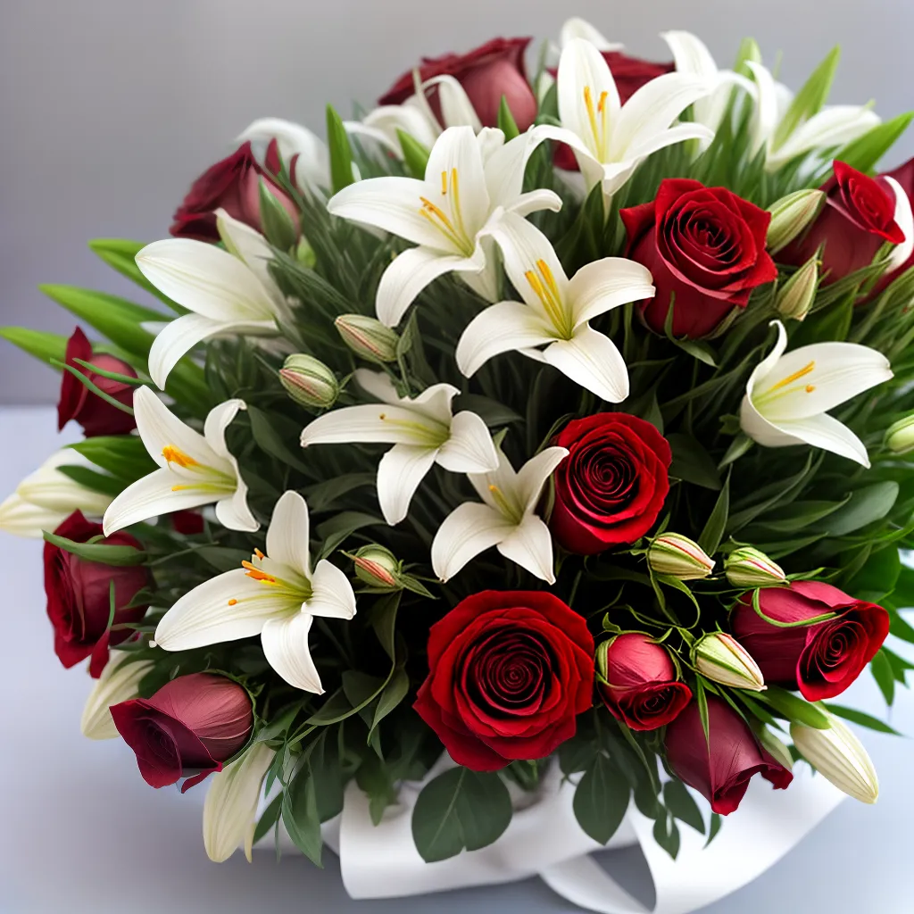 rosas vermelhas lirios brancos titanic