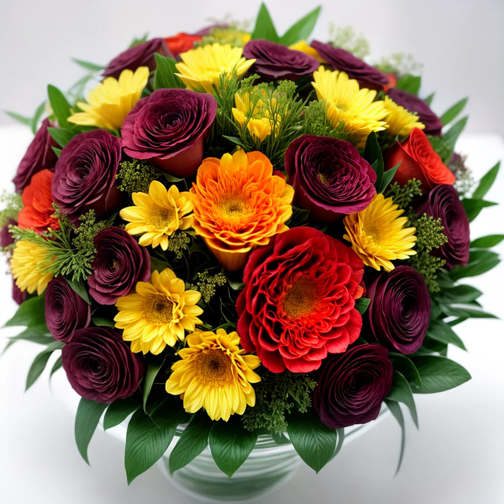 bouquet floral detalhes cores arte