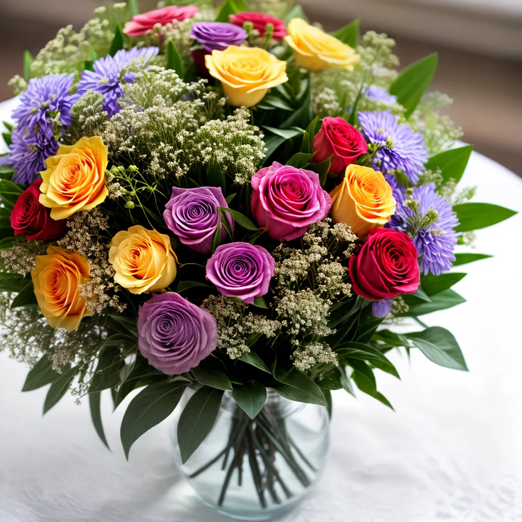 bouquet flores coloridas detalhes romantico