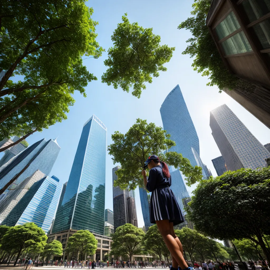 cidade arborizada arranha ceus verde