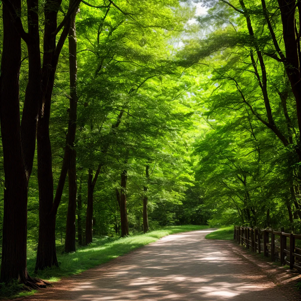 floresta tranquila caminho sombra