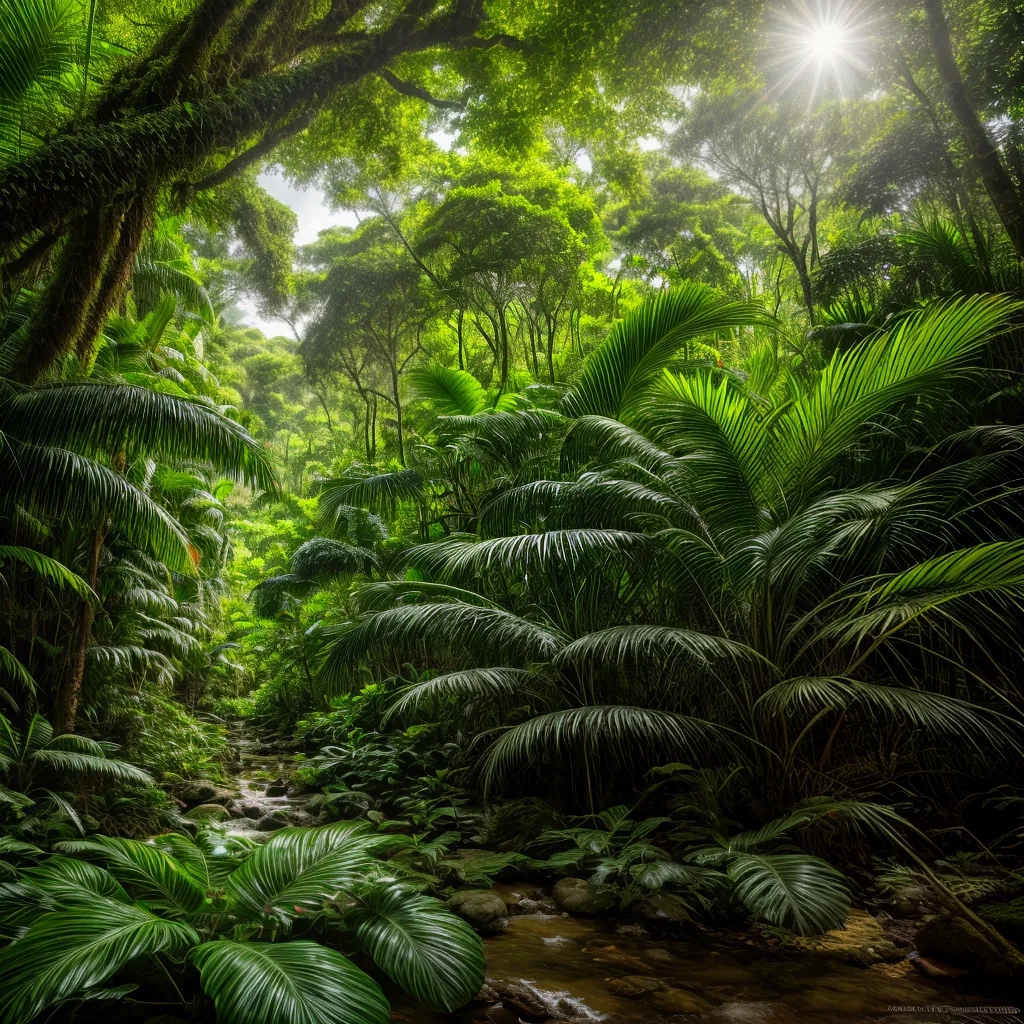 floresta tropical folhagem luz biodiversidade