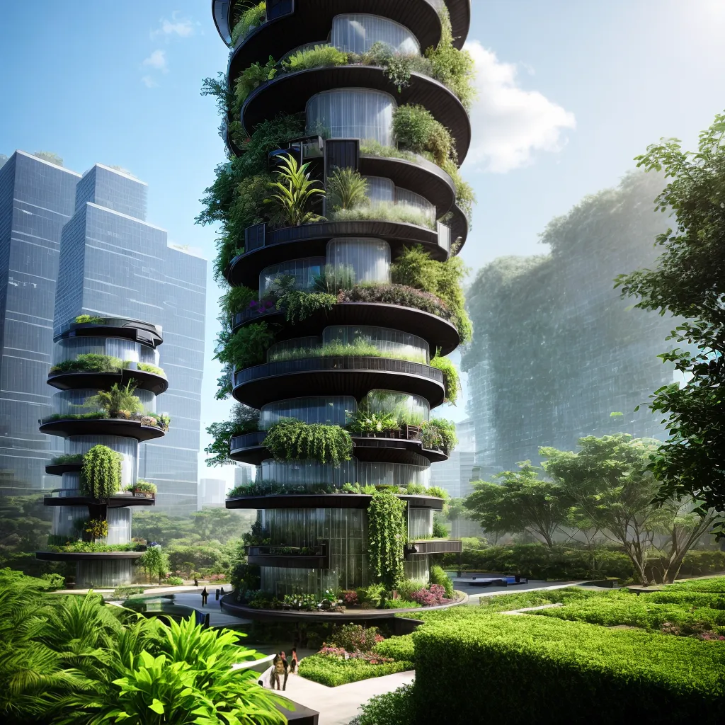estufa futurista torres verticais aeroponia
