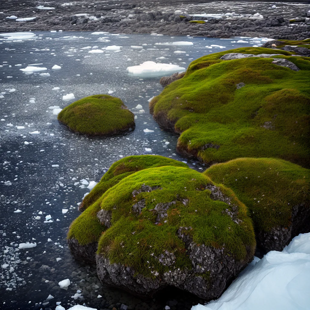 moss verde gelo antartica