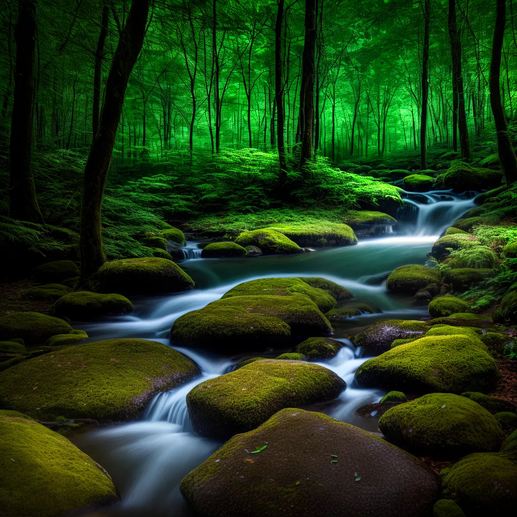floresta magica musgo luminoso