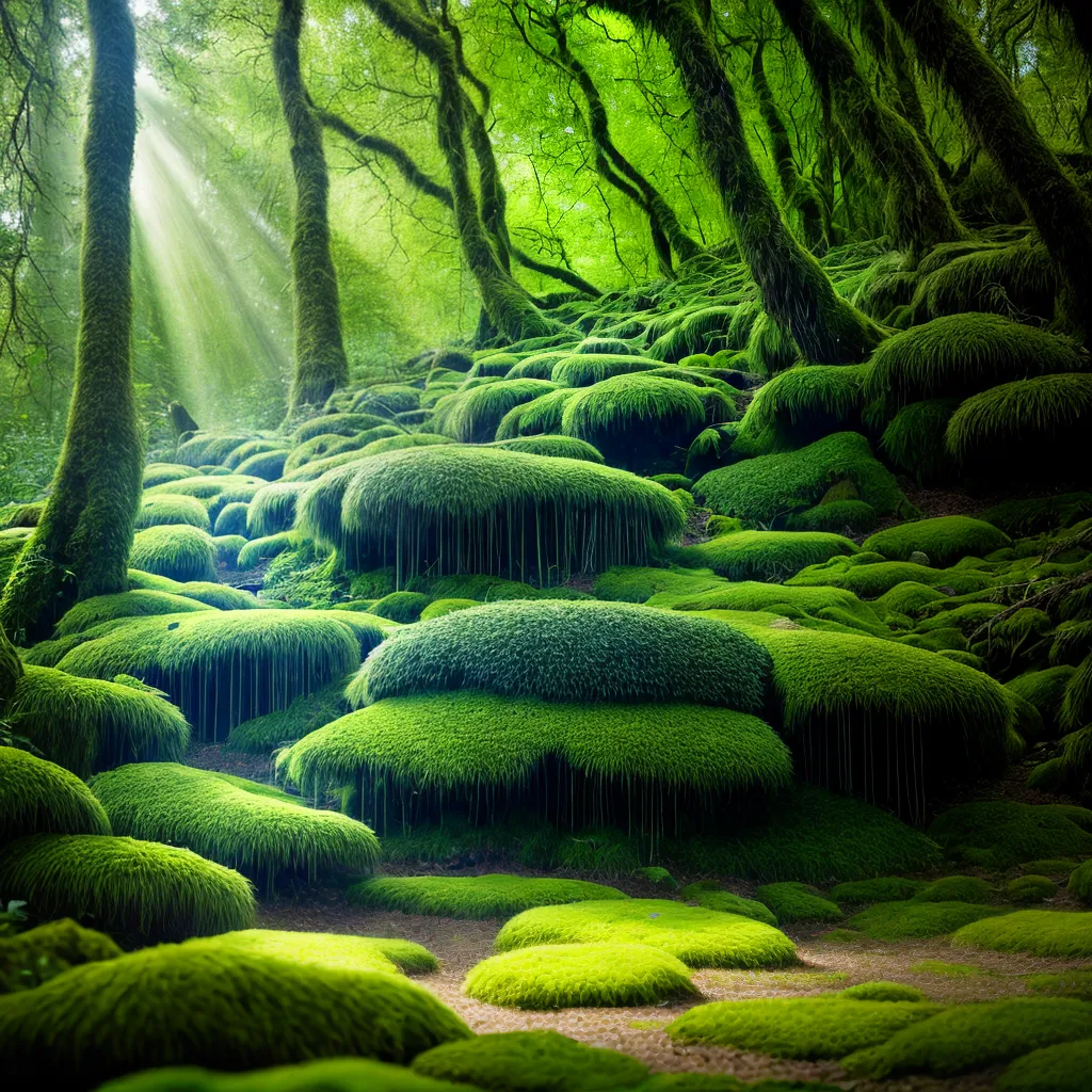 floresta verde tapete musgo magia