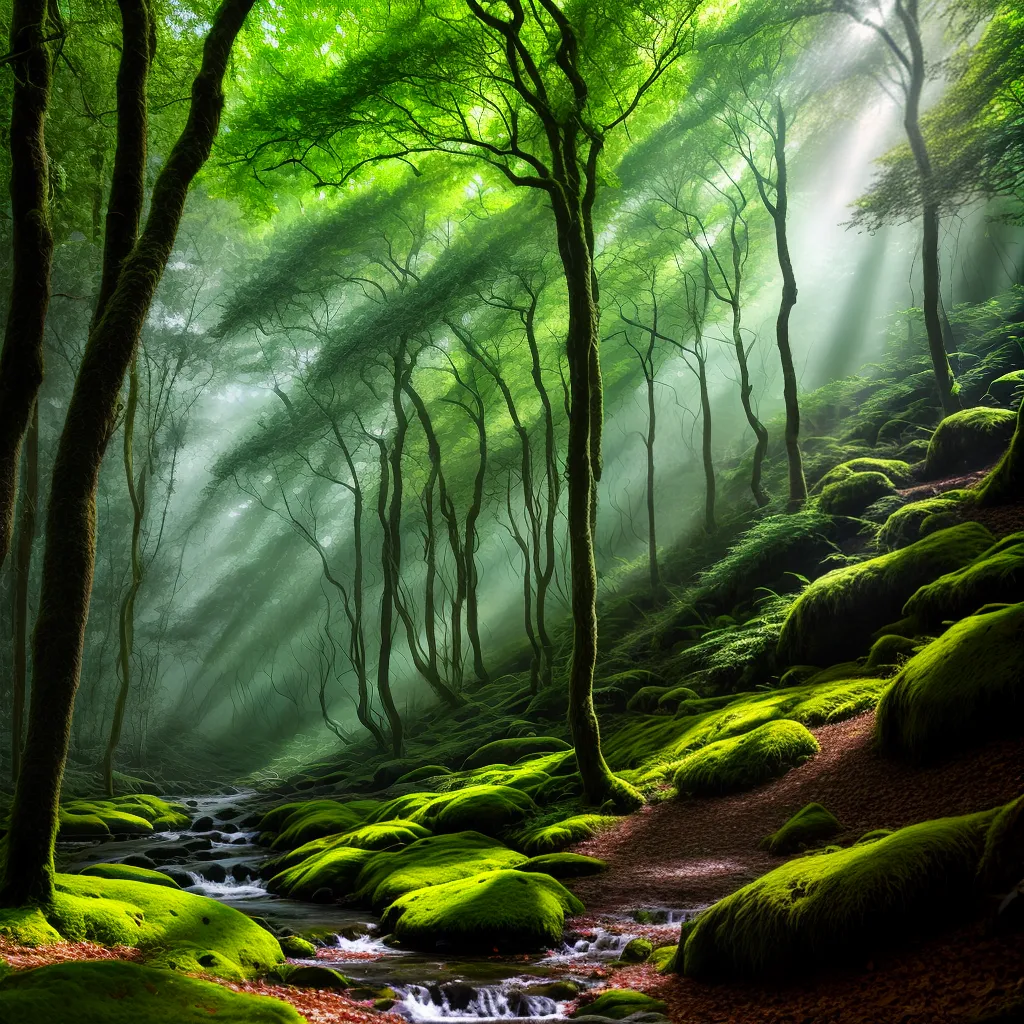 floresta magica musgo vibrante