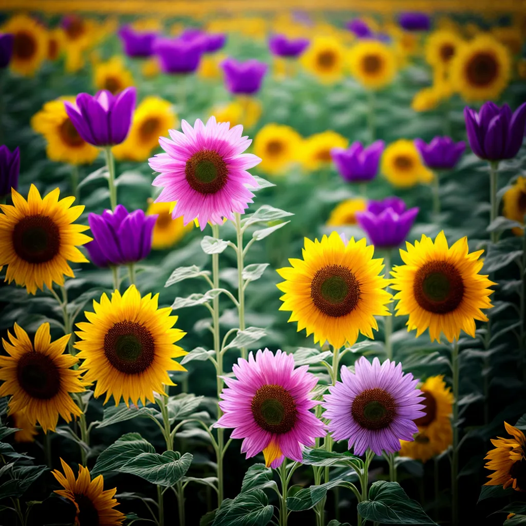 Buquê colorido com margaridas e tulipas iluminado pelo sol