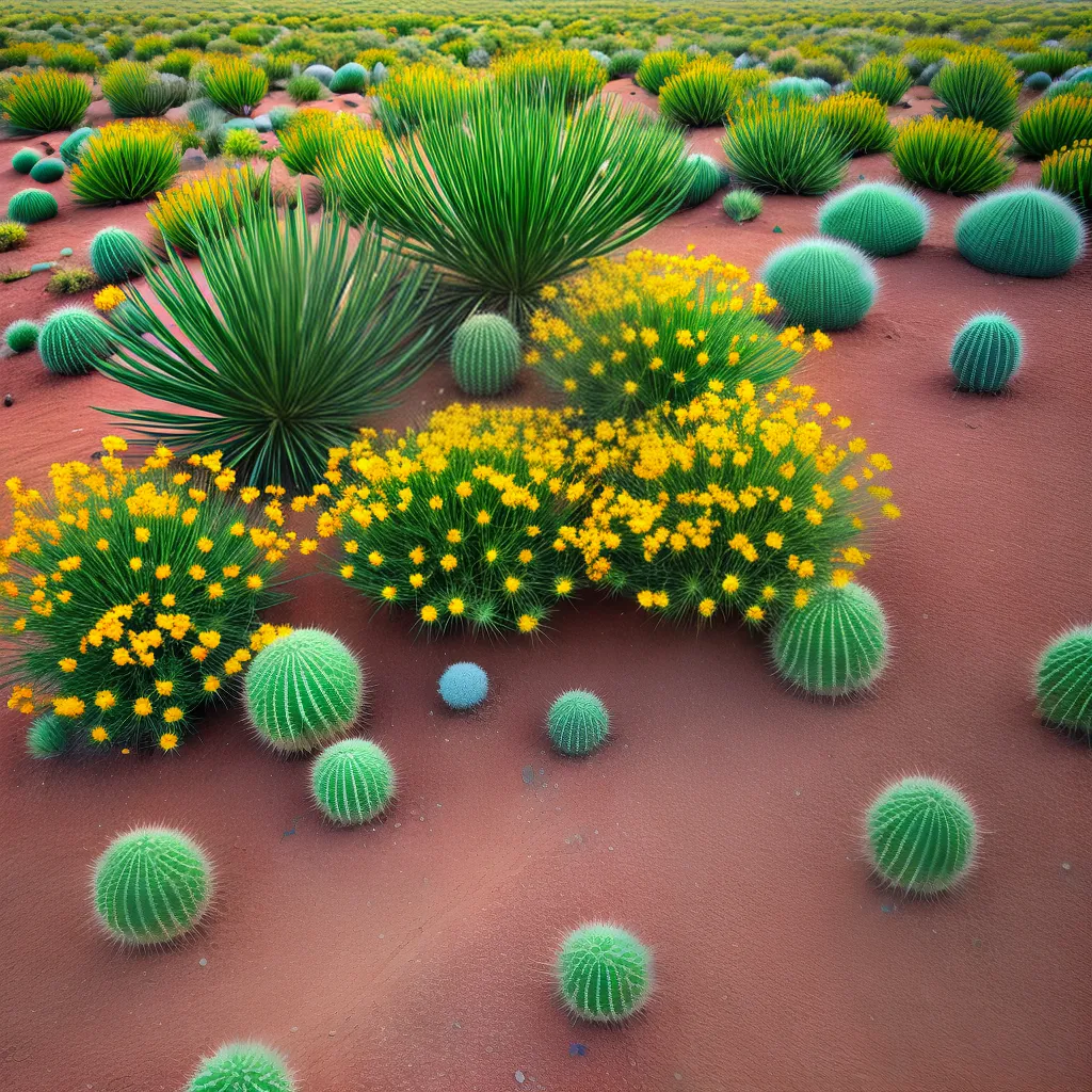 cacto florido deserto resiliencia Cacto com flores abertas sob sol forte em ambiente seco