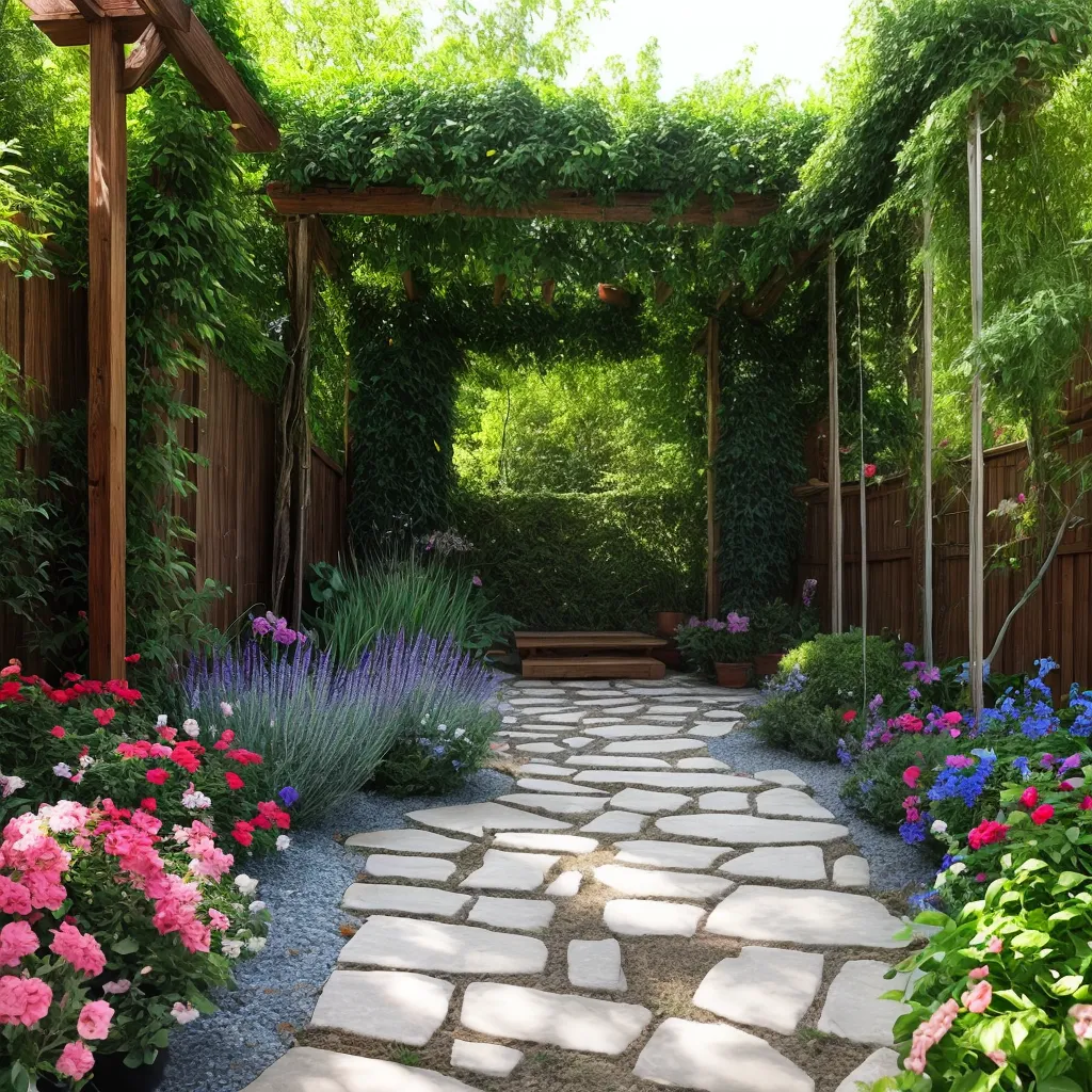 jardim colorido pergola vines diy