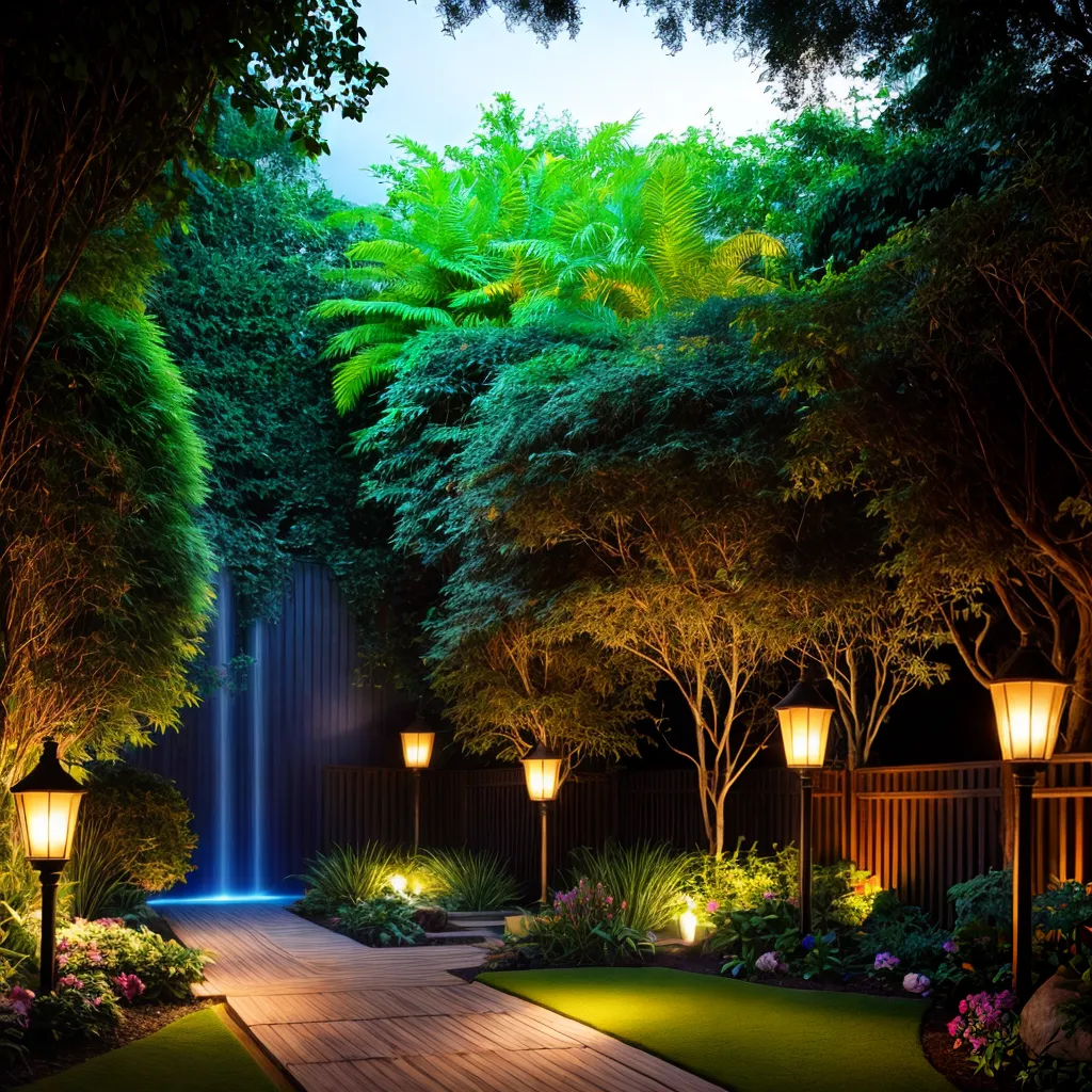 jardim misterioso flores coloridas lua