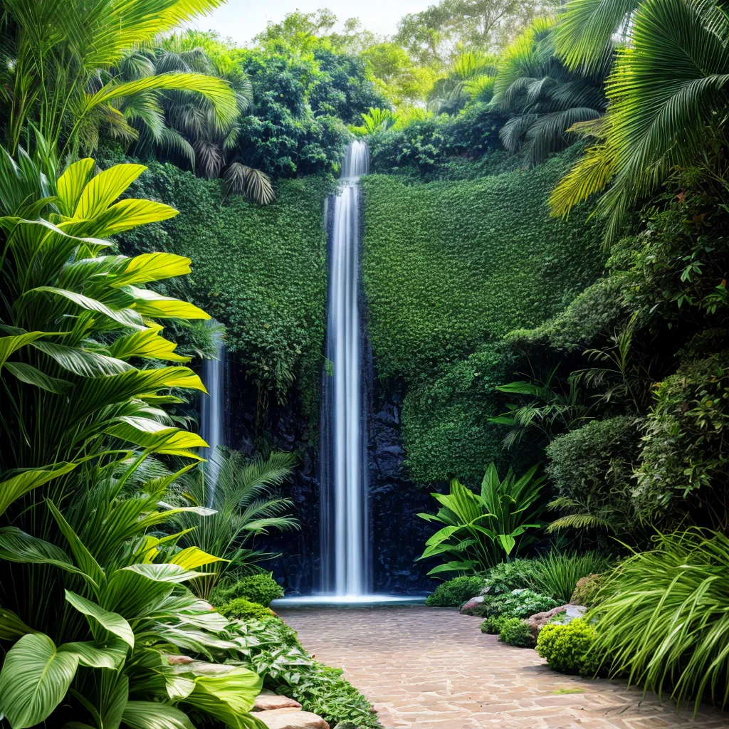 jardim exotico misterioso flores folhagem