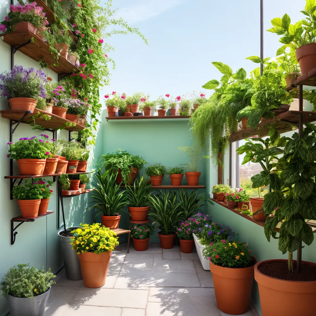 varanda ensolarada plantas verdes hortalicas