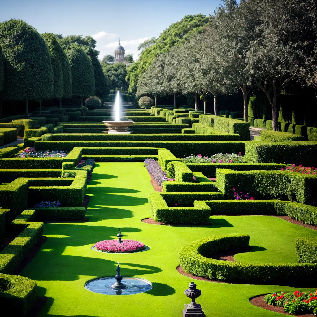 jardim renascentista estatuas flores