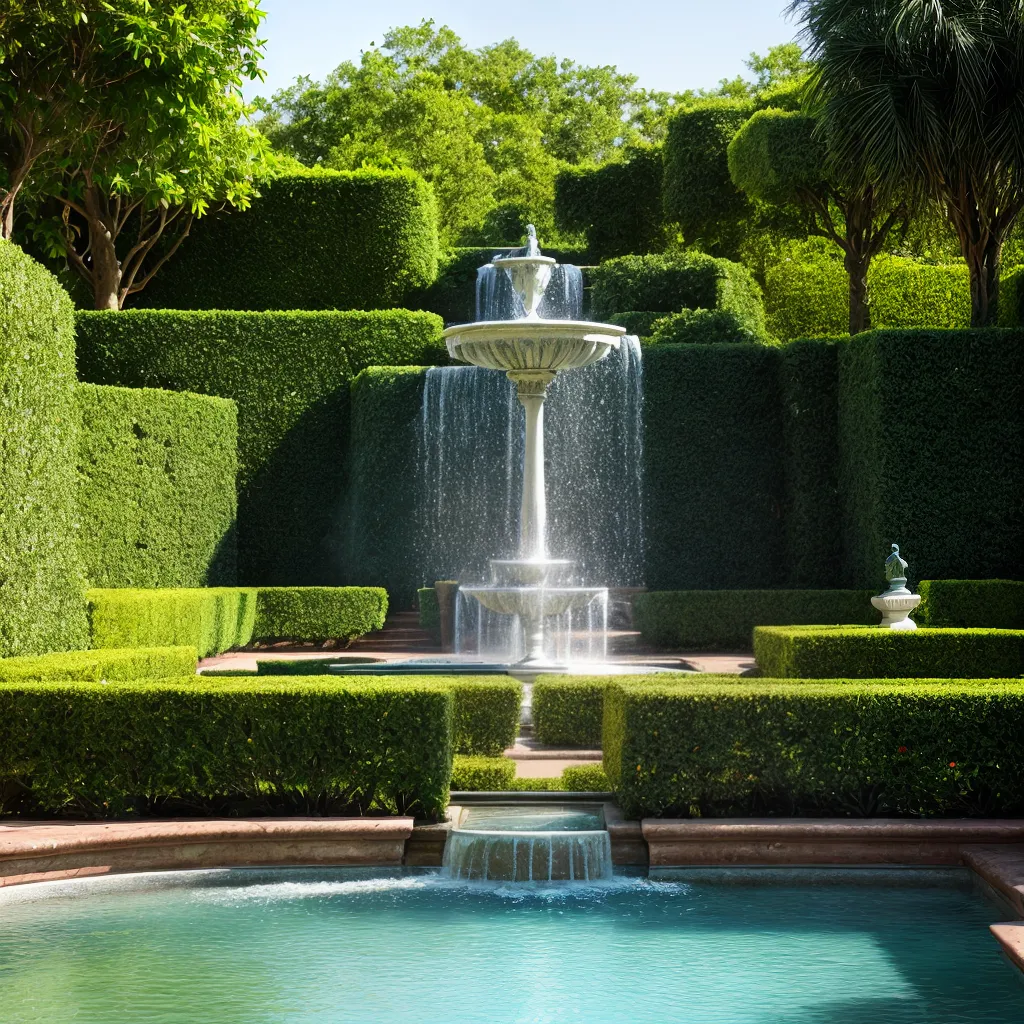 jardim renascentista flores fonte estatuas