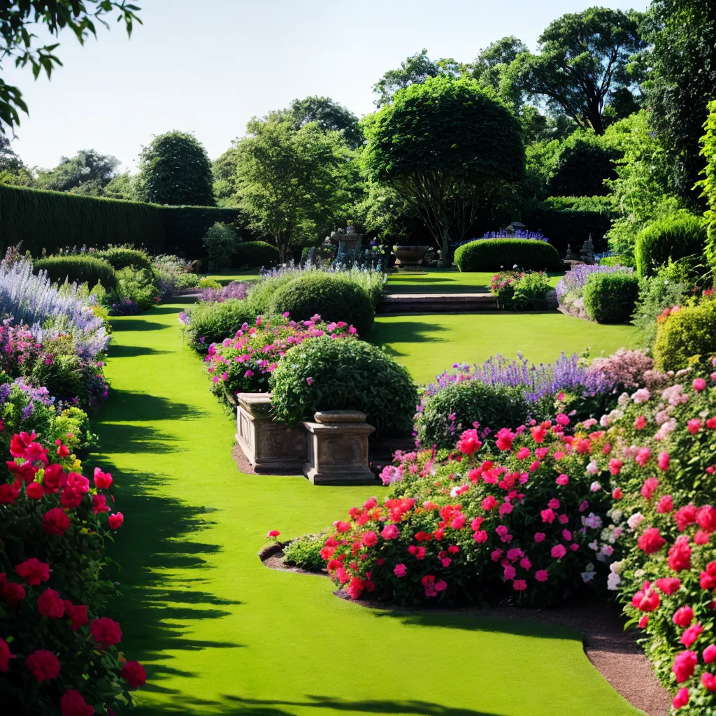 jardim vibrante plantas flores ruinas