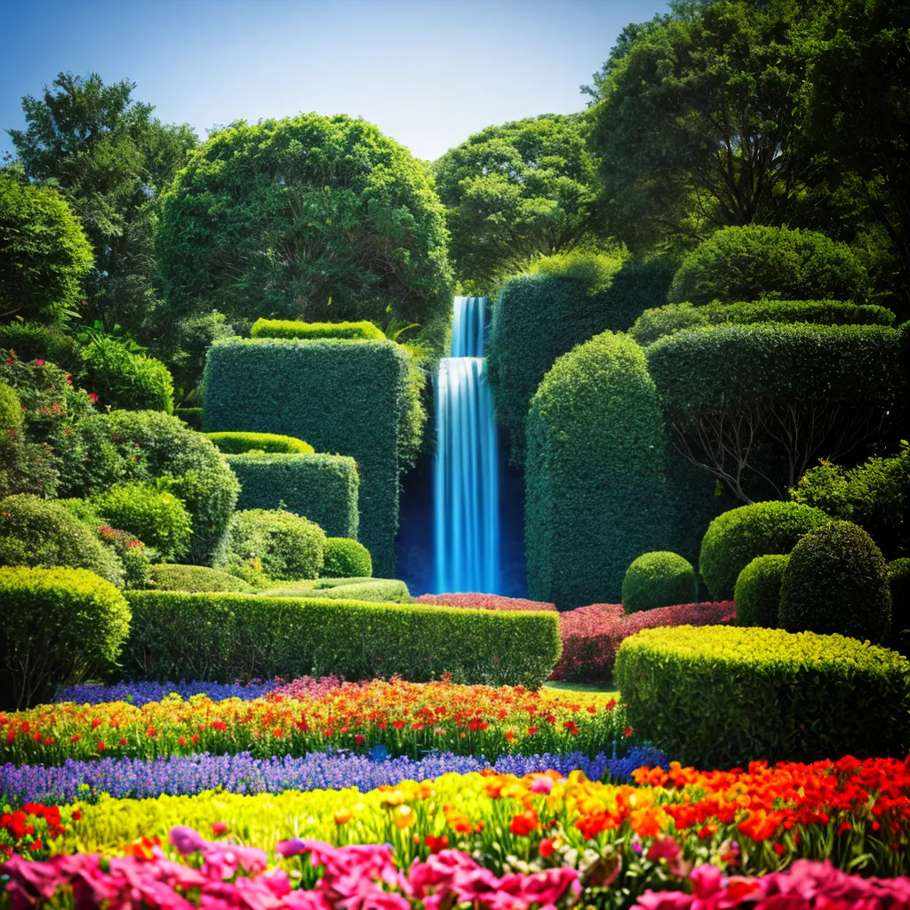 jardim vibrante escultura elegante