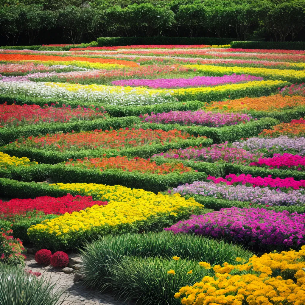 jardim colorido plantas saudaveis