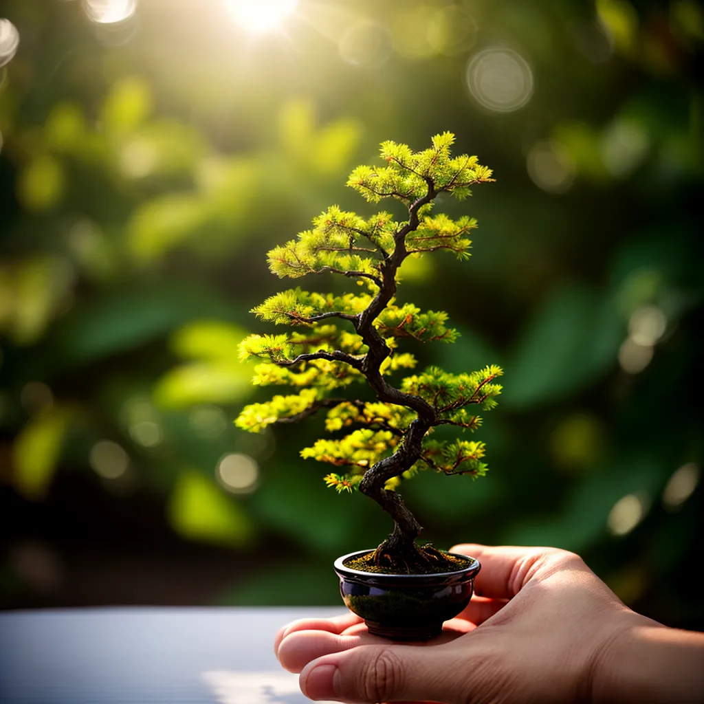 bonsai trim maos luz simbolo