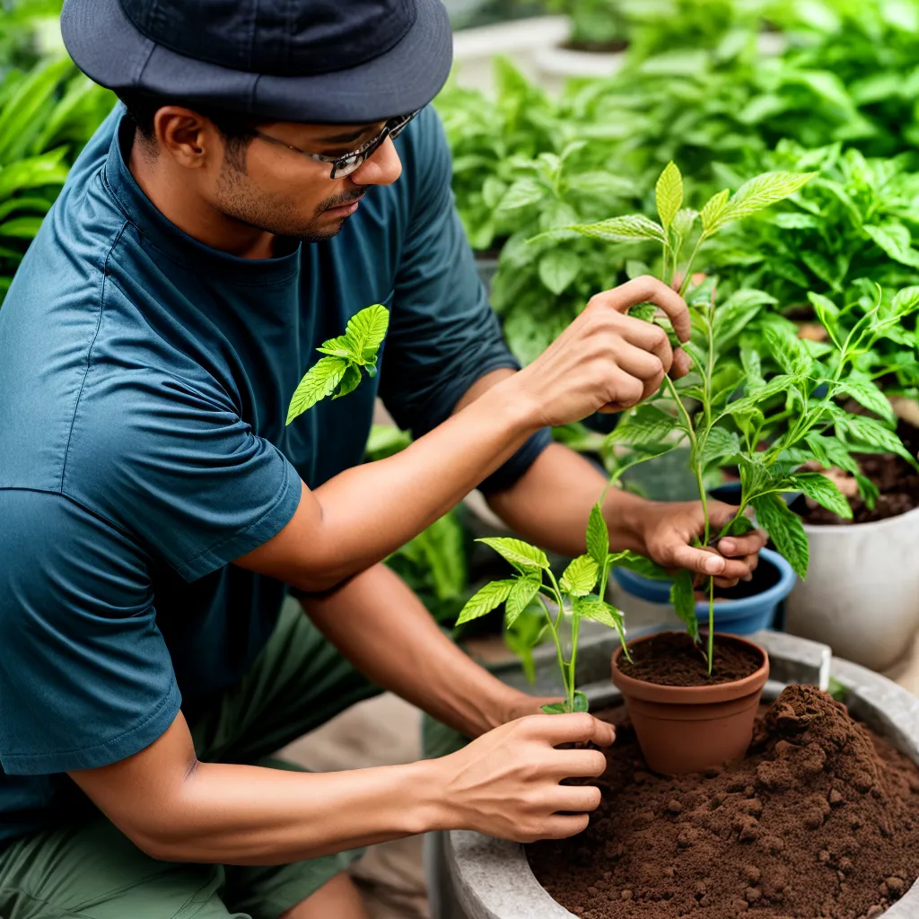 enxerto maos habilidoso plantas unicas