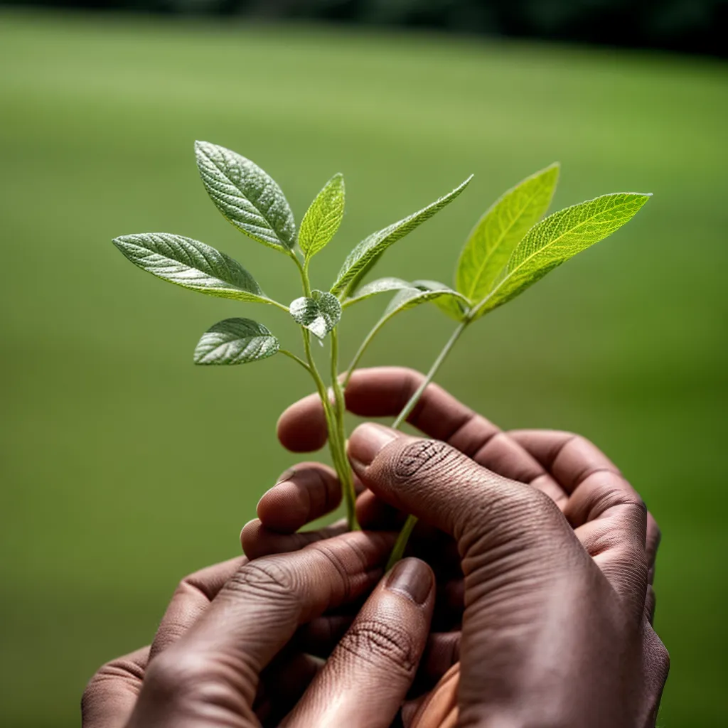 maos segurando sapling enxerto plantas