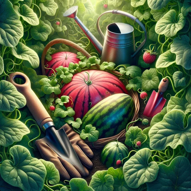 ilustracao jardim melancia plantio horta natureza