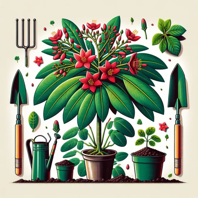 ilustracao jatropha podagrica plantio jardinagem