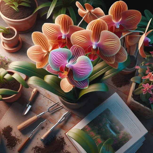 ilustracao orquidea papilionanthe teres jardinagem