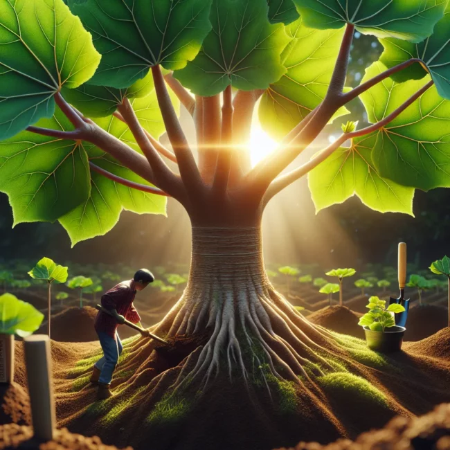 ilustracao arvore platanus jardineiro cultivo