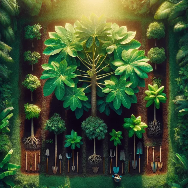 ilustracao jardim tropical arvore fruta pao ilustracao jardim tropical arvore fruta pao