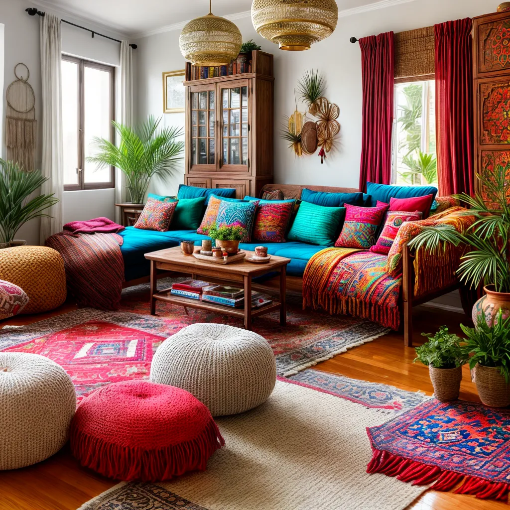 A influência dos tapetes marroquinos na tendência boho chic