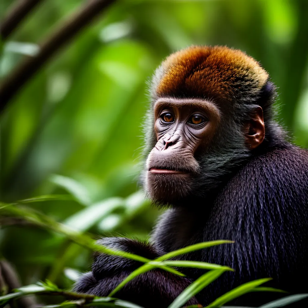 O macaco que se camufla com a cor da floresta para se esconder de ...