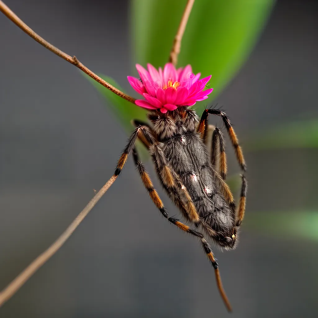 A aranha que imita a textura e cor de uma flor para atrair presas