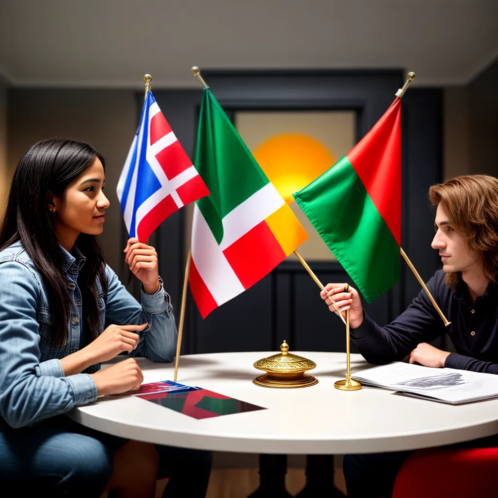 conversa diplomatica mesa bandeiras