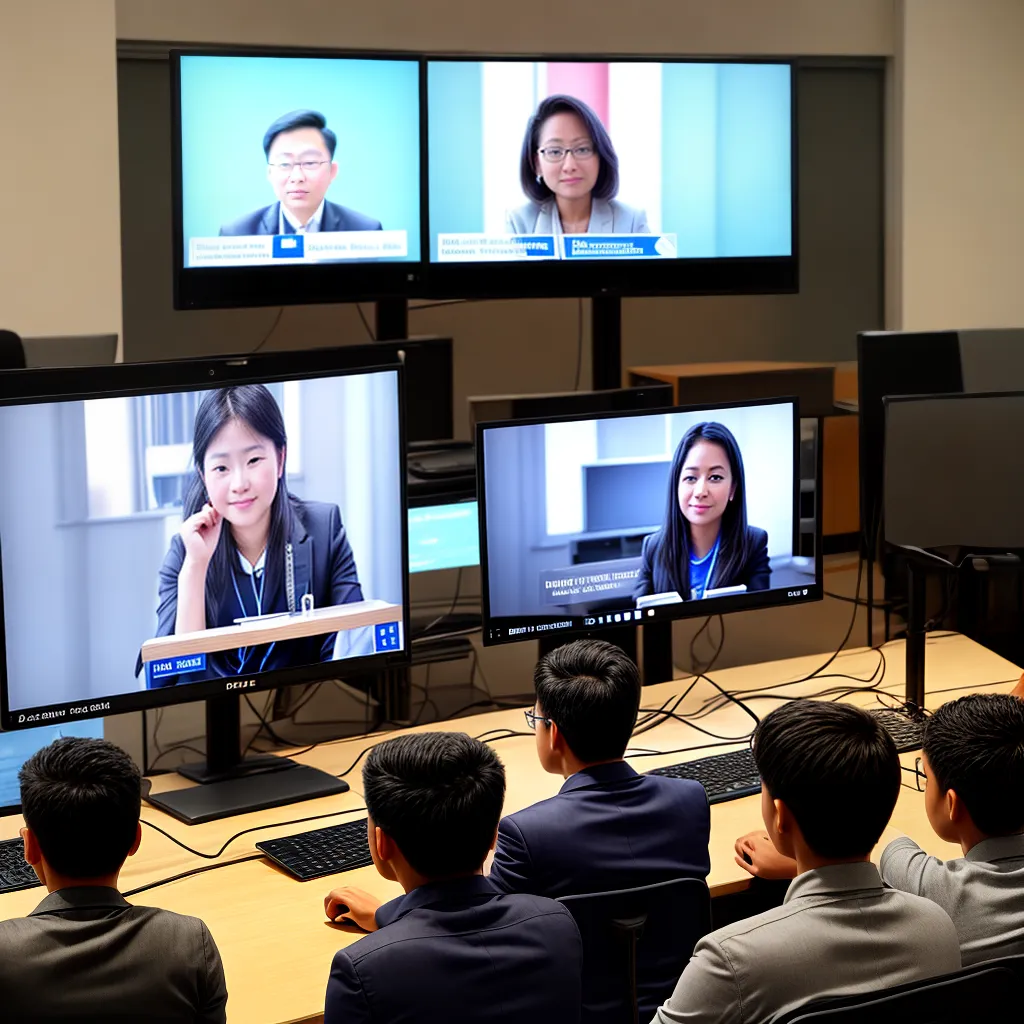 alunos diversos sala virtual diplomacia educacao