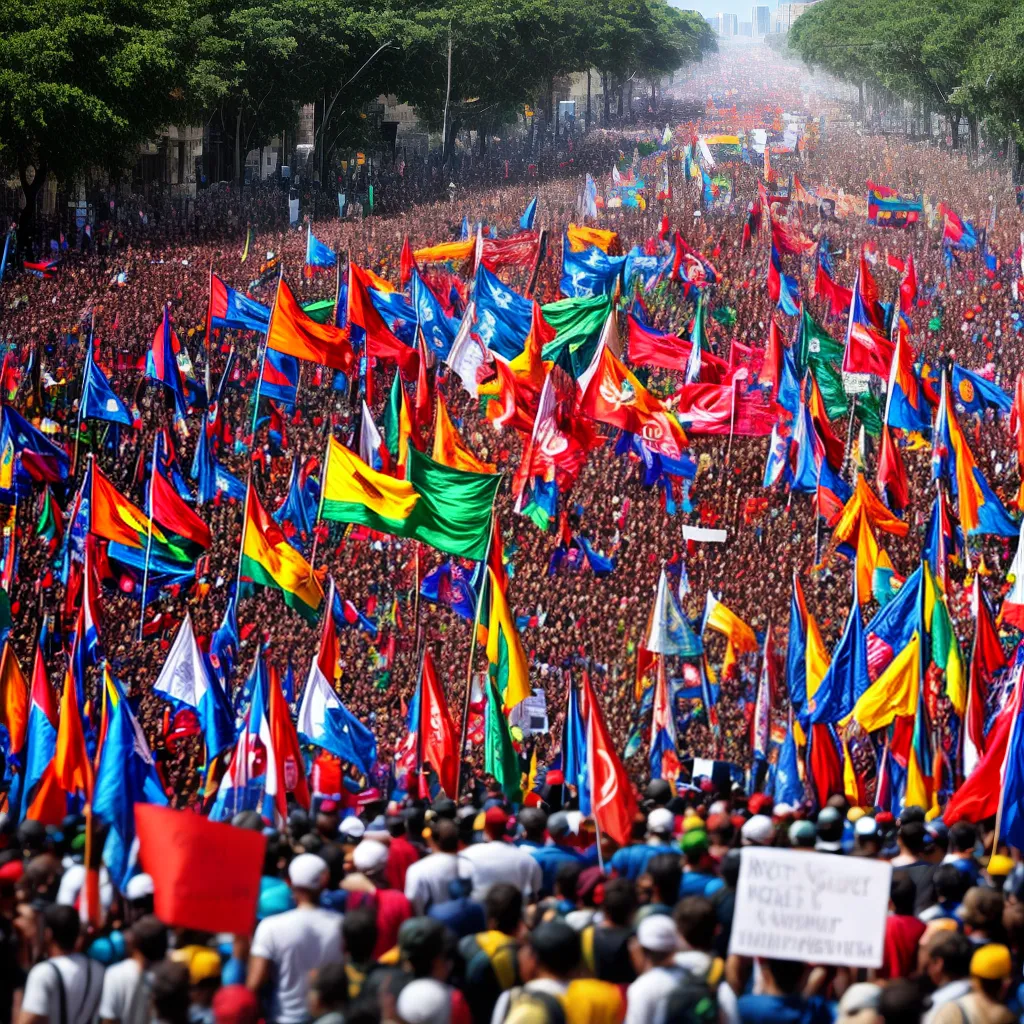 protesto diversidade bandeiras unidade protesto diversidade bandeiras unidade