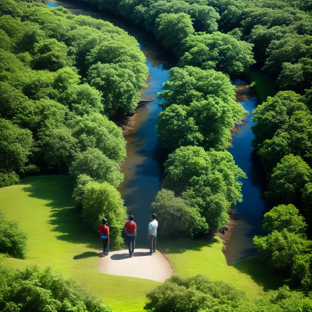 grupo diverso maos unidas paisagem verde