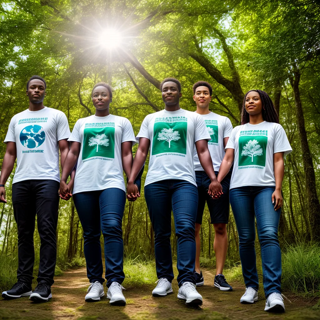 grupo diverso floresta camisetas sustentabilidade