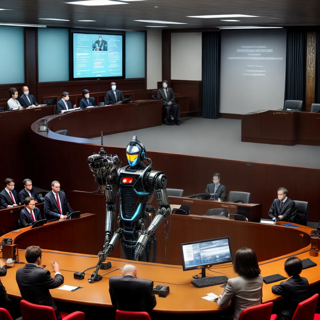 tribunal futurista robo advogados audiencia