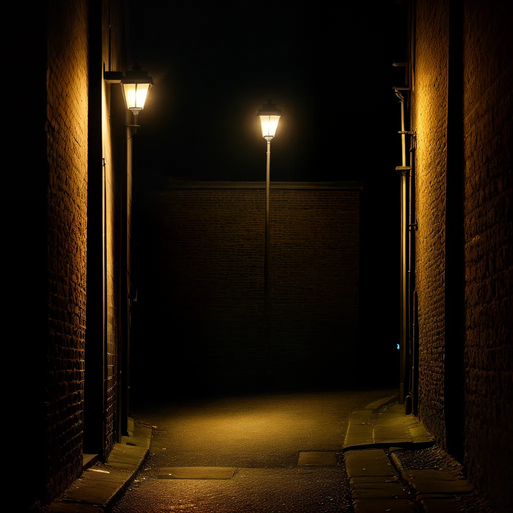 beco noturno lampada silhuetas crime