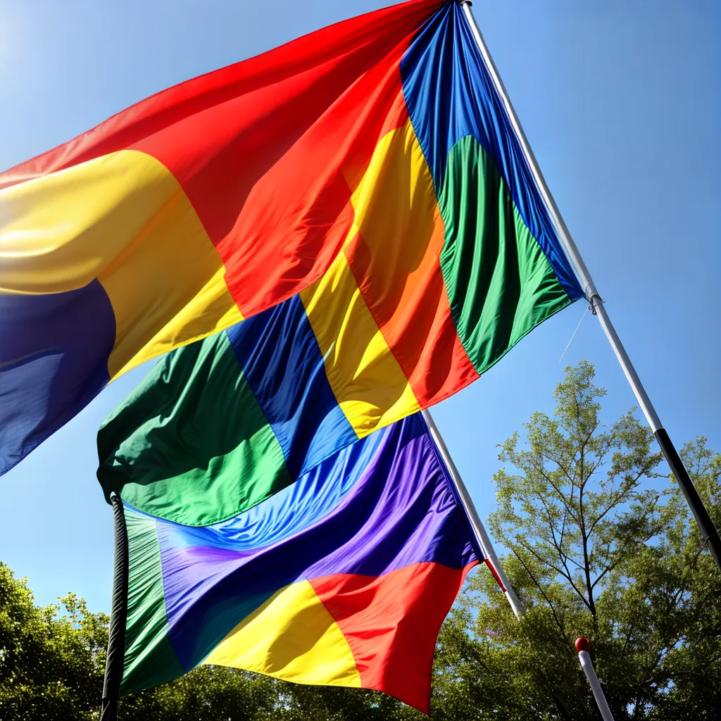 bandeira arco iris ceu azul bandeira arco iris ceu azul