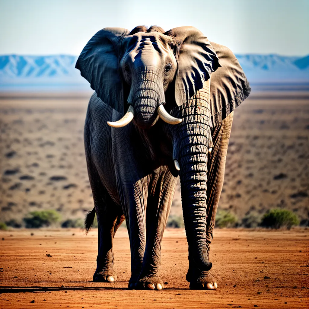 elefante solitario paisagem barren urgencia