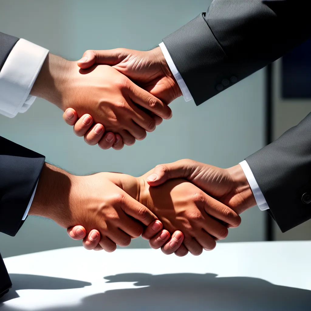 aperto de maos negocios confianca