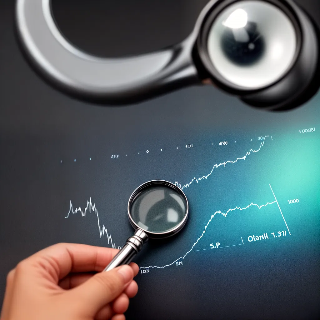 investimento consciente lupa grafico mercado