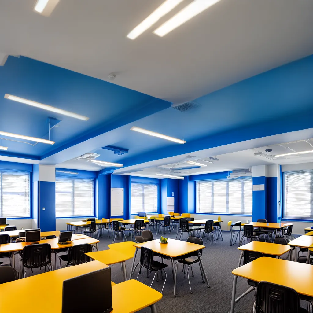 sala aula futurista tecnologia educacao