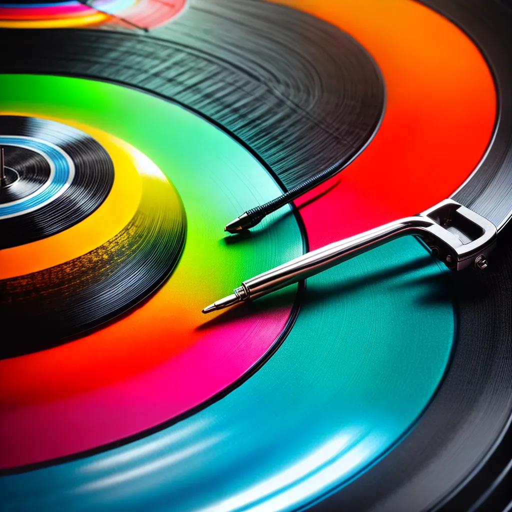 vinil girando cores musica etica