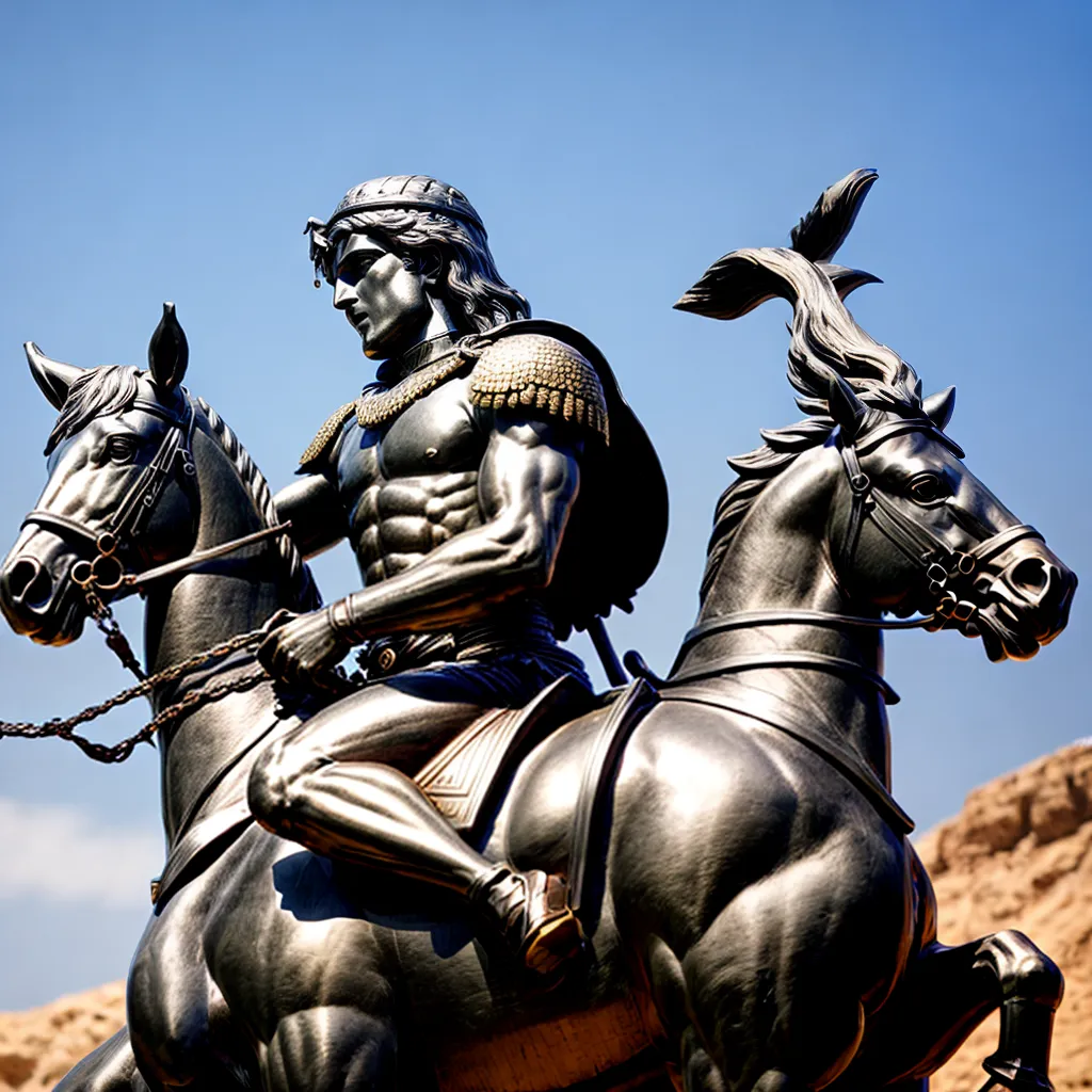 estatua alexandre grande cavalo batalha