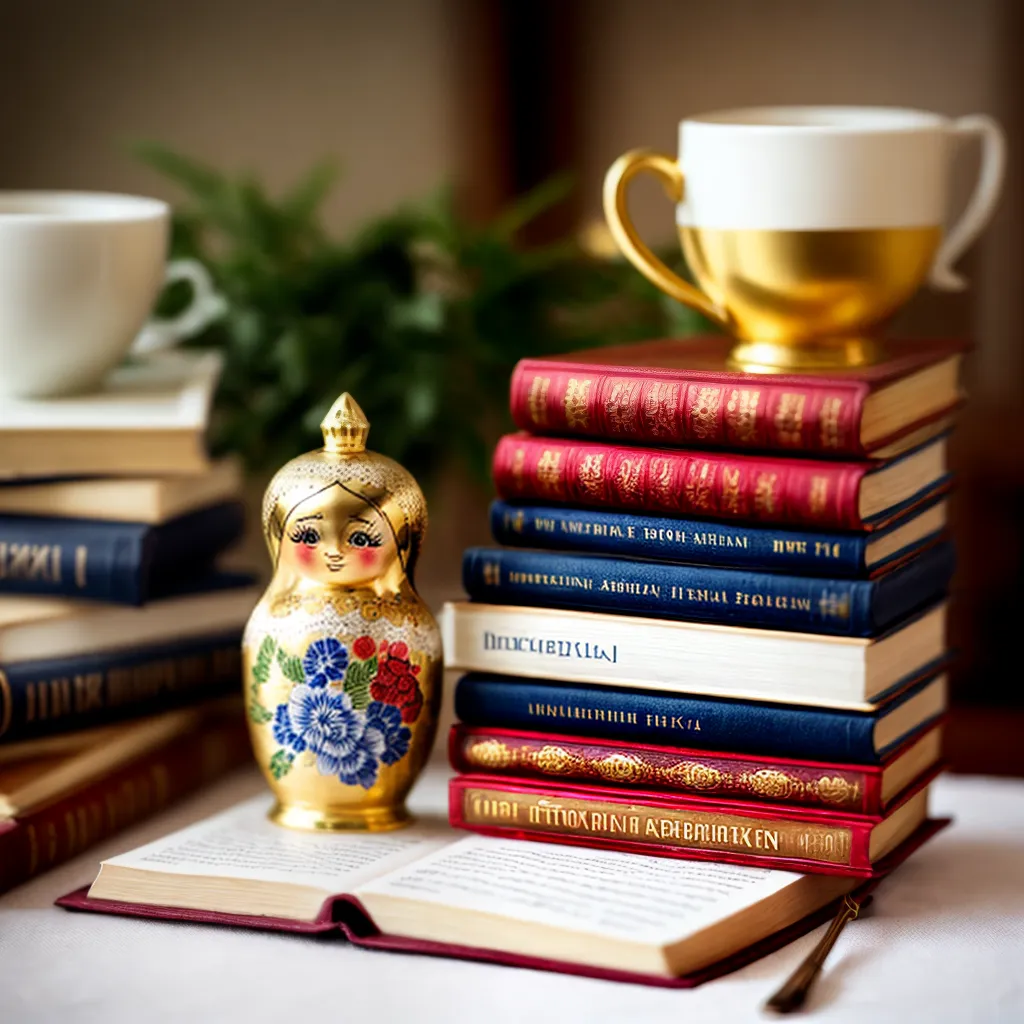 livros classicos russos matryoshka cha