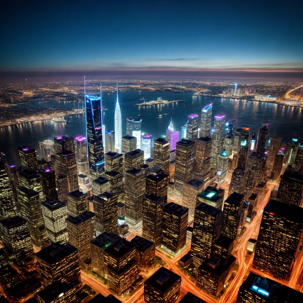 cidade futurista noite arranha ceus 2
